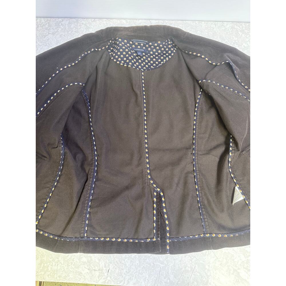 Lands End Brown Casual Corduroy Jacket Button Down Pockets Women's Size Medium - Picture 11 of 13